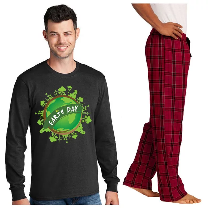 Earth Day Nature Globe Long Sleeve Pajama Set