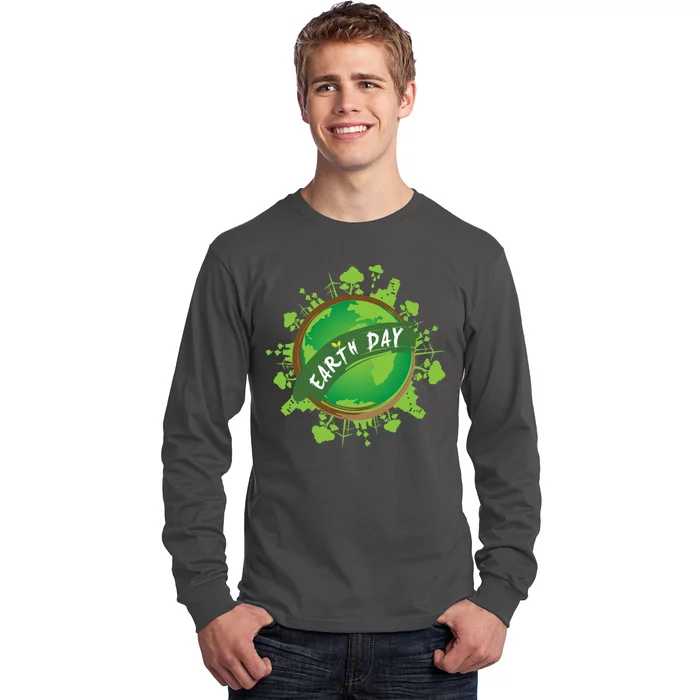 Earth Day Nature Globe Long Sleeve Shirt