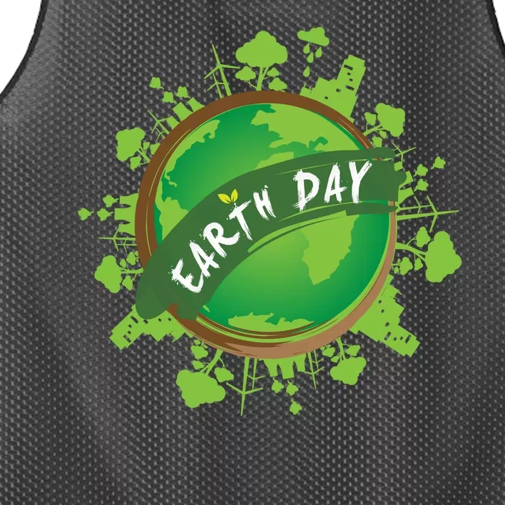 Earth Day Nature Globe Mesh Reversible Basketball Jersey Tank