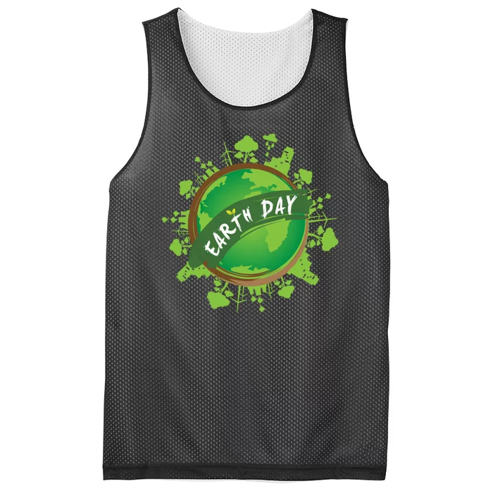 Earth Day Nature Globe Mesh Reversible Basketball Jersey Tank