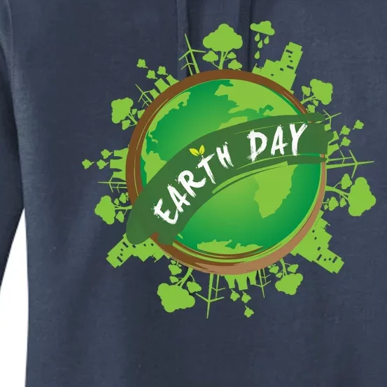 Earth Day Nature Globe Women's Pullover Hoodie