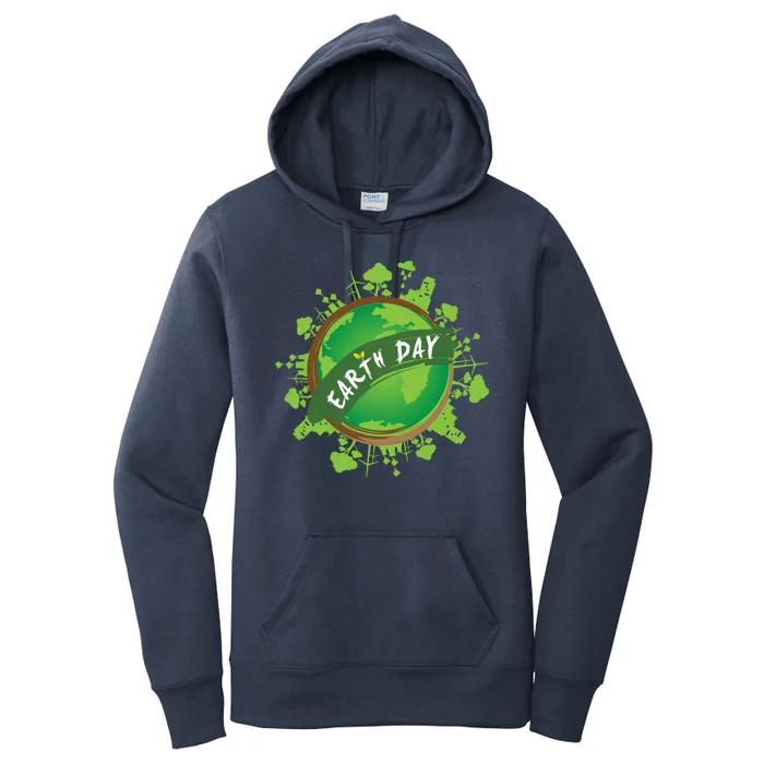 Earth Day Nature Globe Women's Pullover Hoodie