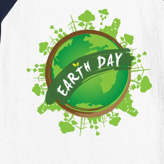 Earth Day Nature Globe Baseball Sleeve Shirt