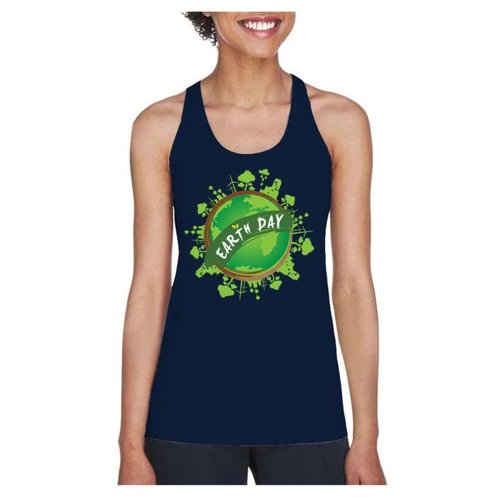 Earth Day Nature Globe Women's Racerback Tank