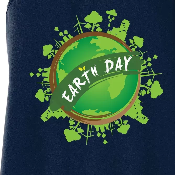 Earth Day Nature Globe Women's Racerback Tank