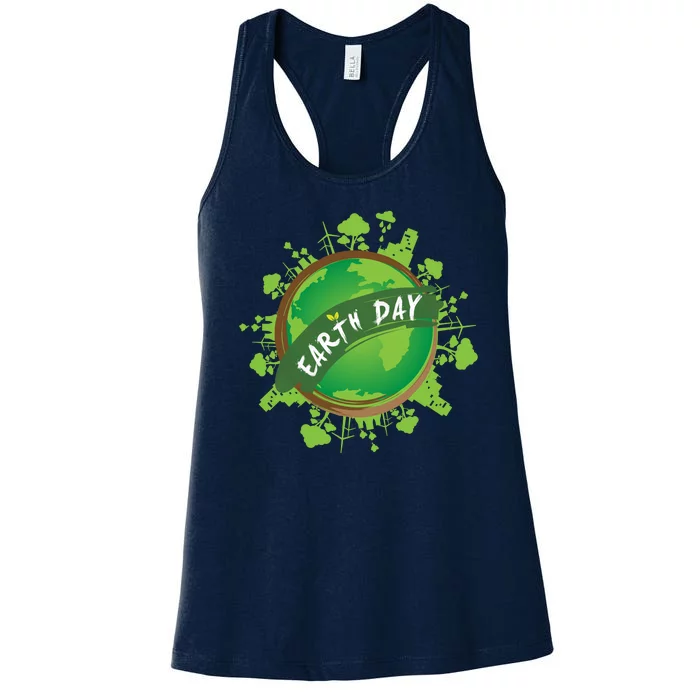 Earth Day Nature Globe Women's Racerback Tank