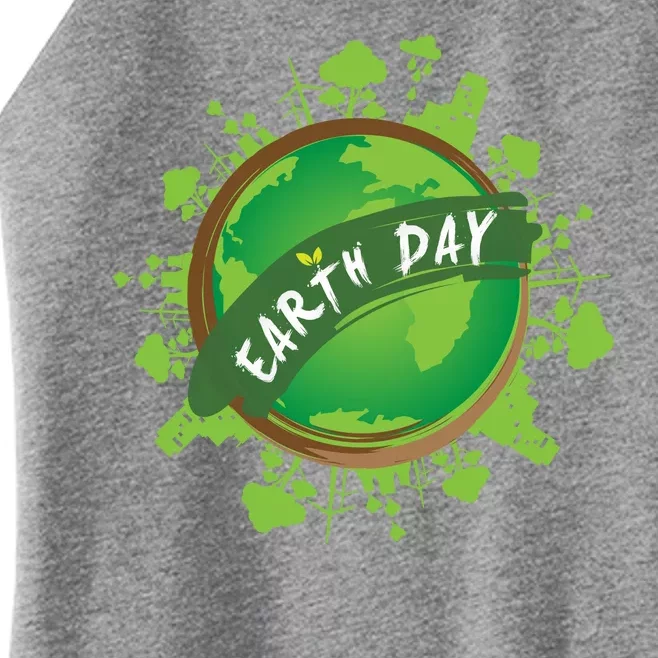 Earth Day Nature Globe Women’s Perfect Tri Rocker Tank