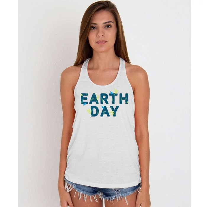 Earth Day Nature Women's Knotted Racerback Tank