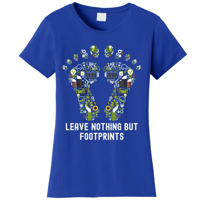 Earth Day Nature Footprints Planet Conservation Funny Gift Women's T-Shirt