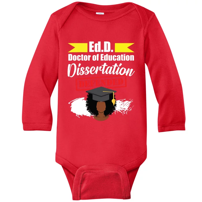 Edd Doctor Of Education Defended Doctorate Graduation Baby Long Sleeve Bodysuit