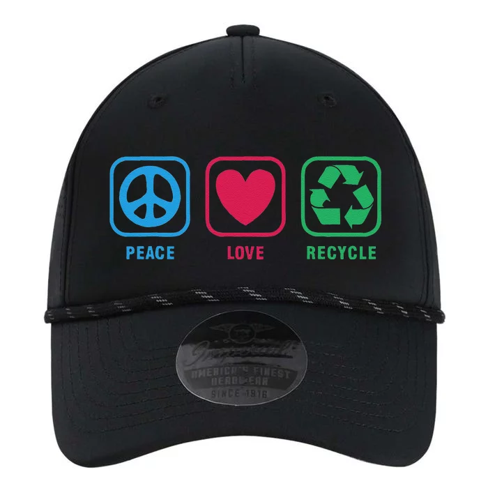 Earth Day Peace Love Recycle Cool Performance The Dyno Cap