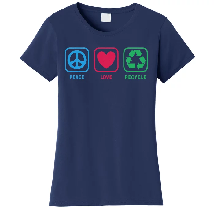 Earth Day Peace Love Recycle Cool Women's T-Shirt