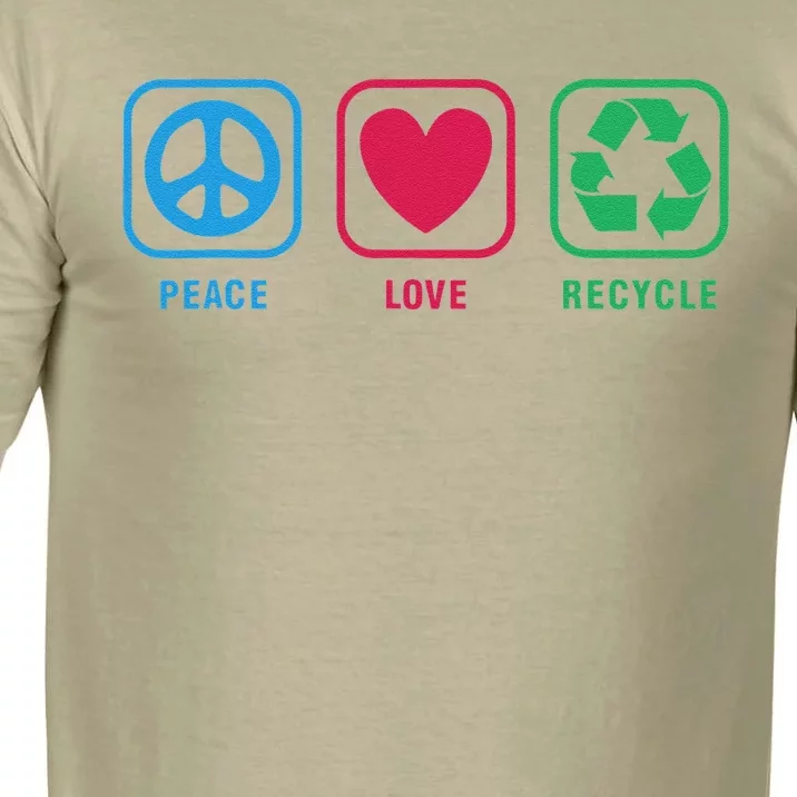 Earth Day Peace Love Recycle Cool Comfort Colors T-Shirt