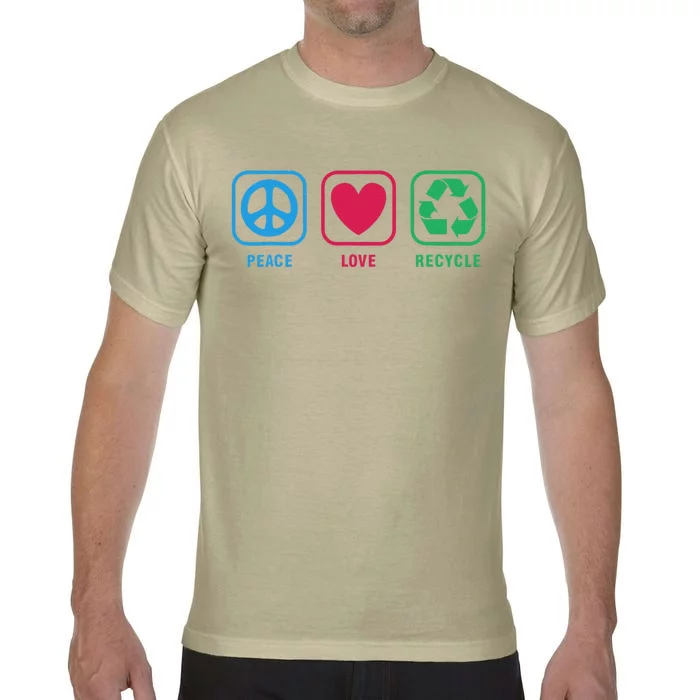 Earth Day Peace Love Recycle Cool Comfort Colors T-Shirt