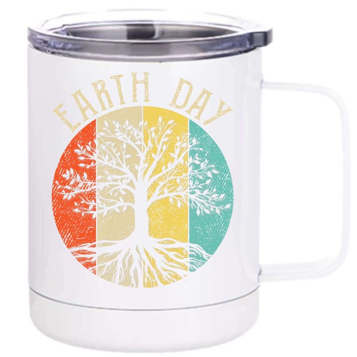 Earth Day Planet Anniversary Earth Day Everyday Vintage Front & Back 12oz Stainless Steel Tumbler Cup