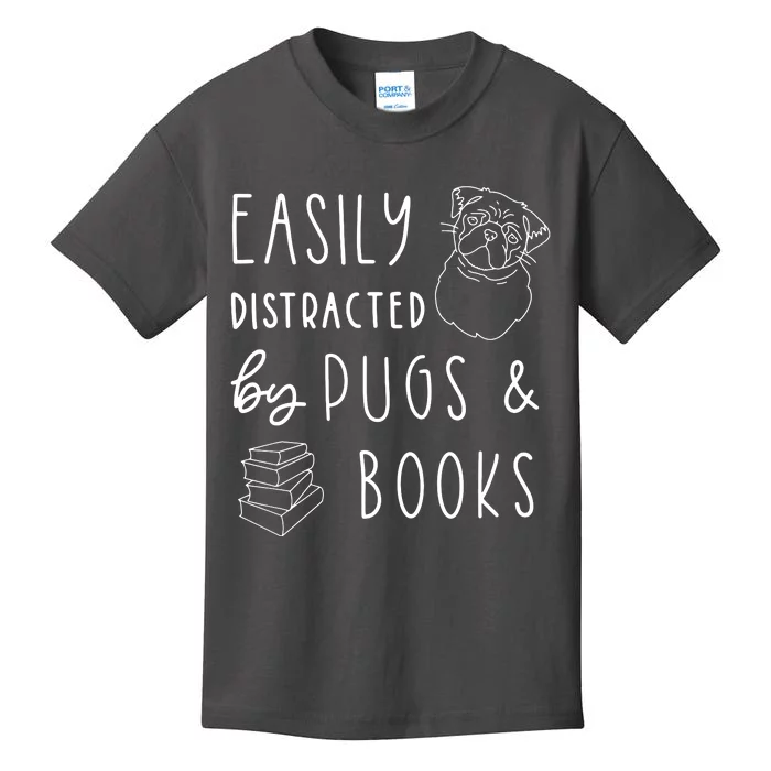 Easily Distracted Pugs Books Shirts Pug Lover Tee Book Kids T-Shirt