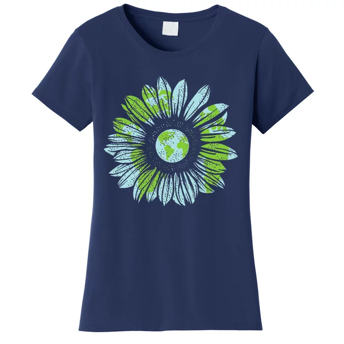 Earth Day Planet Anniversary Earth Day Sunflower Everyday Women's T-Shirt