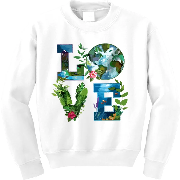 Earth Day Planet Anniversary Earth Day Everyday Kids Sweatshirt