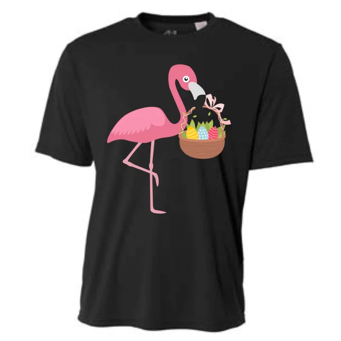 Easter Day Pretty Easter Flamingo With Easter Basket Cute Gift Cooling Performance Crew T-Shirt