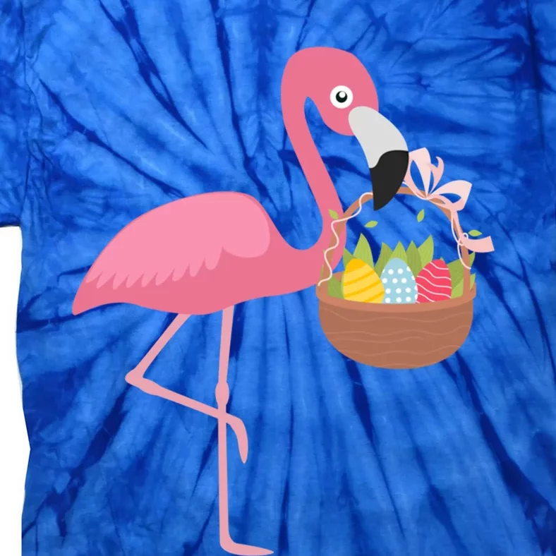 Easter Day Pretty Easter Flamingo With Easter Basket Cute Gift Tie-Dye T-Shirt