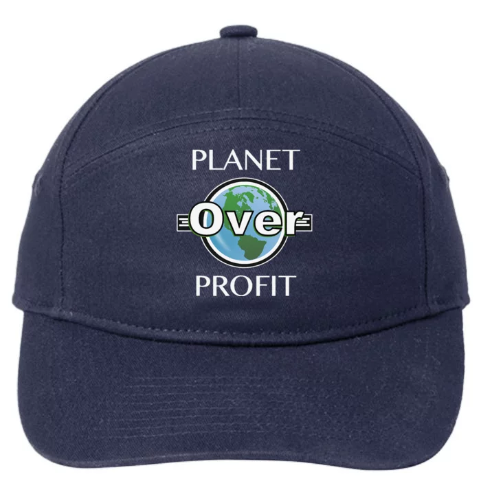 Earth Day Planet Over Profits Climate Change 7-Panel Snapback Hat