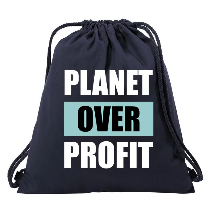 Earth Day Planet Over Profit Climate Change Gift Drawstring Bag