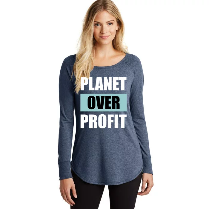 Earth Day Planet Over Profit Climate Change Gift Women's Perfect Tri Tunic Long Sleeve Shirt