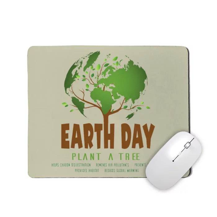 Earth Day Plant A Tree Reduce Global Warming Protect Habitat Mousepad