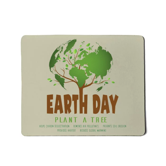 Earth Day Plant A Tree Reduce Global Warming Protect Habitat Mousepad