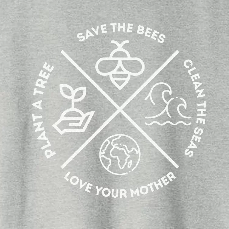 Earth Day Plant A Tree Save The Bees Clean The Seas Women's Crop Top Tee