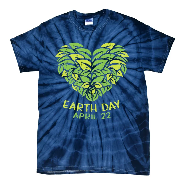 Earth Day Pro Environment Heart Plant Leaf April 22 Tie-Dye T-Shirt