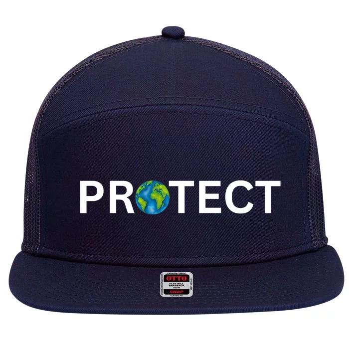 Earth Day Protect Earth 7 Panel Mesh Trucker Snapback Hat