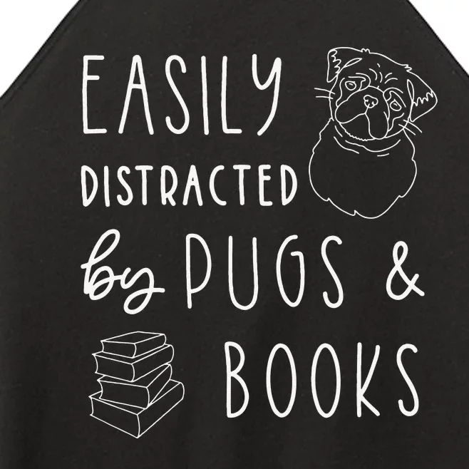 Easily Distracted Pugs & Books Pug Lover Tee Book Women’s Perfect Tri Rocker Tank