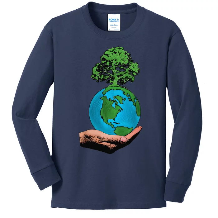 Earth Day Protect Green Environment Kids Long Sleeve Shirt