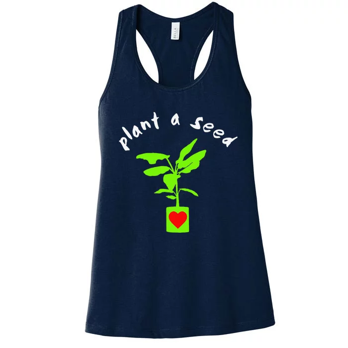 Earth Day Plant A Seed Tree Planting Women's Racerback Tank