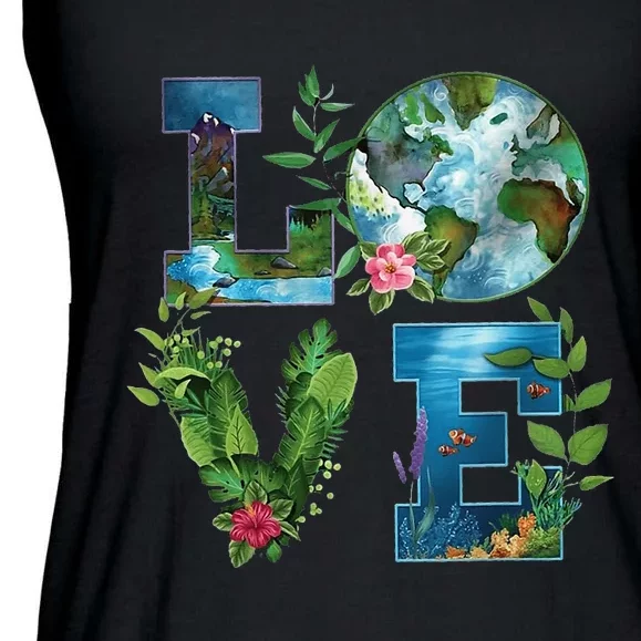 Earth Day Planet Anniversary Earth Day Everyday Ladies Essential Flowy Tank