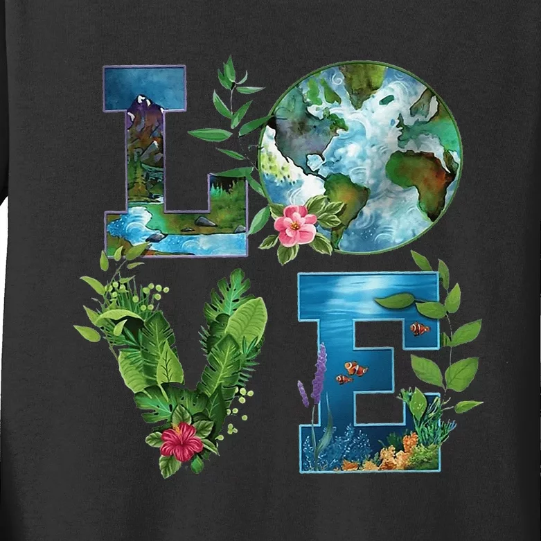 Earth Day Planet Anniversary Earth Day Everyday Kids Long Sleeve Shirt