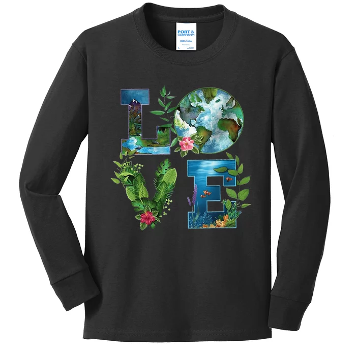 Earth Day Planet Anniversary Earth Day Everyday Kids Long Sleeve Shirt