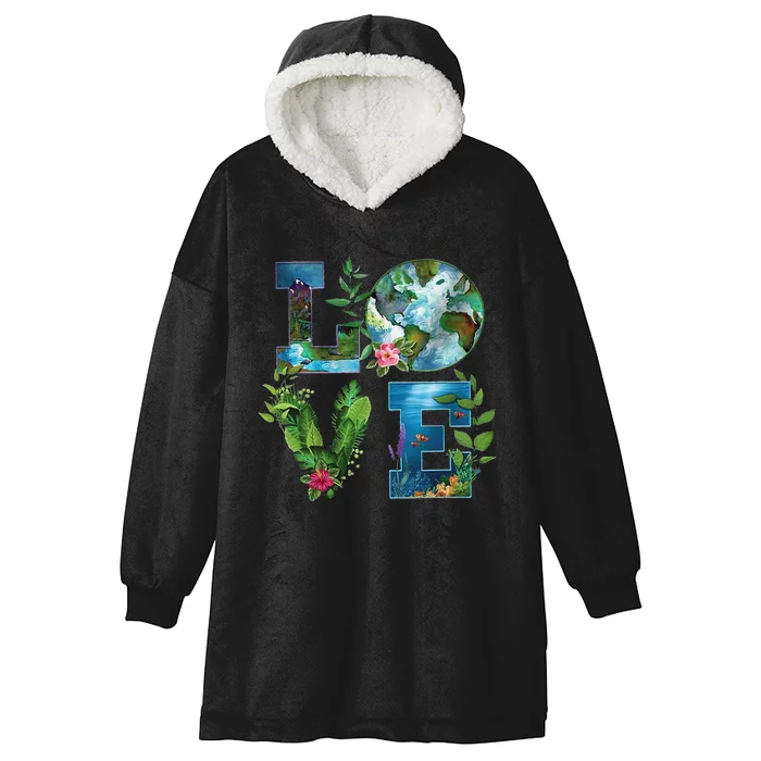 Earth Day Planet Anniversary Earth Day Everyday Hooded Wearable Blanket