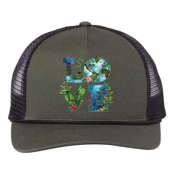 Earth Day Planet Anniversary Earth Day Everyday Retro Rope Trucker Hat Cap