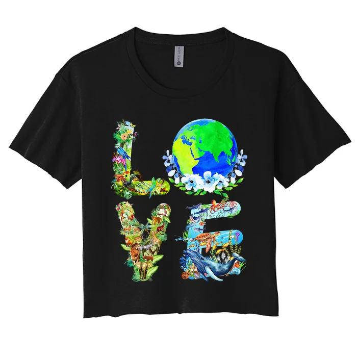 Earth Day Planet Anniversary Earth Day Everyday Women's Crop Top Tee