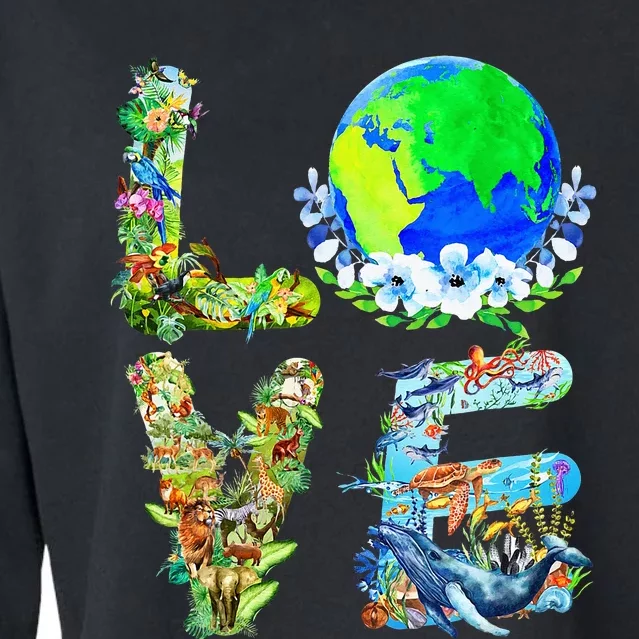 Earth Day Planet Anniversary Earth Day Everyday Cropped Pullover Crew