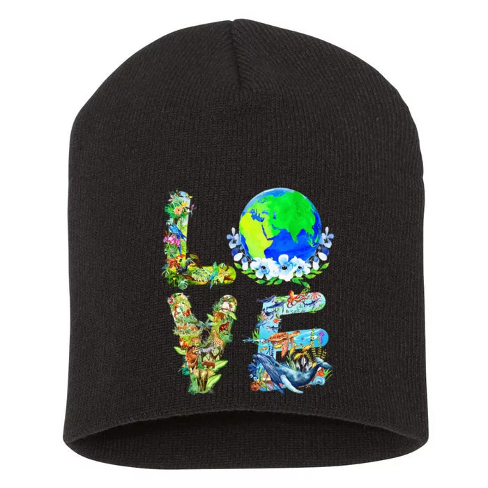 Earth Day Planet Anniversary Earth Day Everyday Short Acrylic Beanie