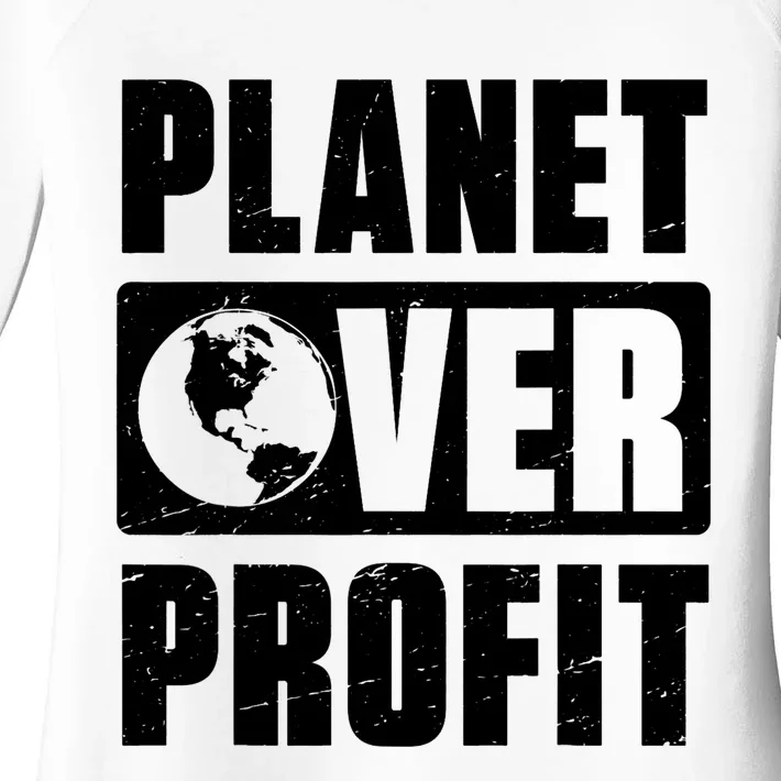 Earth Day Planet Over Profit Environmental Climate Change Women's Perfect Tri Tunic Long Sleeve Shirt