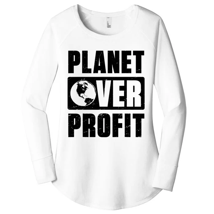 Earth Day Planet Over Profit Environmental Climate Change Women's Perfect Tri Tunic Long Sleeve Shirt