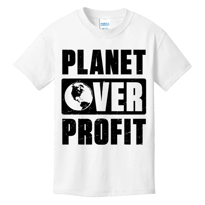 Earth Day Planet Over Profit Environmental Climate Change Kids T-Shirt