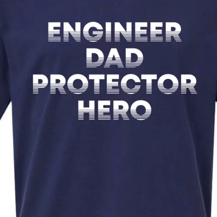 Engineer Dad Protector Hero Daddy Engineering Father Builder Gift Sueded Cloud Jersey T-Shirt