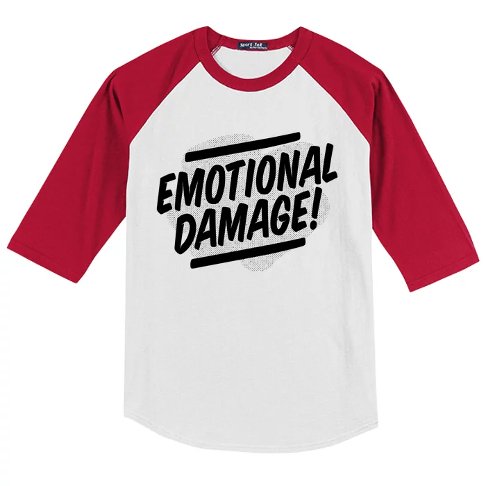 Emotional Damage Quote Kids Colorblock Raglan Jersey