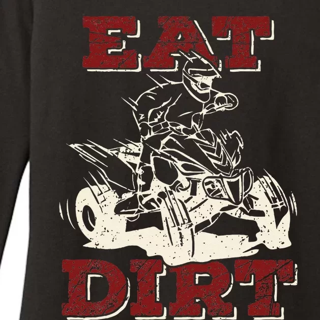 Eat Dirt Quad Biker Gift ATV Four Wheeler Quad Bike Lover Womens CVC Long Sleeve Shirt