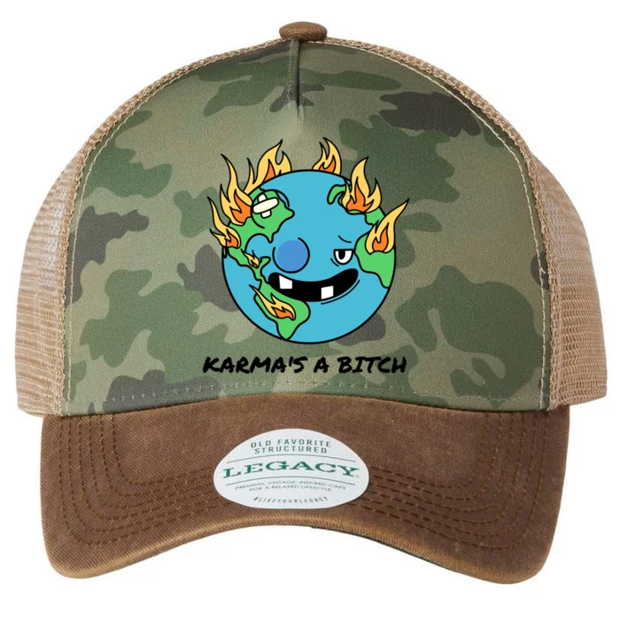 Earth Day Retrograde Humor Karma's A Bitch Meaningful Gift Legacy Tie Dye Trucker Hat